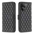 For Tecno Camon 20 Pro 5G Diamond Lattice Wallet Flip Leather Phone Case(Black) - 1