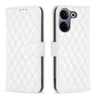 For Tecno Camon 20/Camon 20 Pro 4G Diamond Lattice Wallet Flip Leather Phone Case(White) - 1