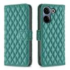 For Tecno Camon 20/Camon 20 Pro 4G Diamond Lattice Wallet Flip Leather Phone Case(Green) - 1