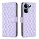 For Tecno Camon 20/Camon 20 Pro 4G Diamond Lattice Wallet Flip Leather Phone Case(Purple) - 1