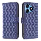 For Tecno Spark 10 4G Diamond Lattice Wallet Flip Leather Phone Case(Blue) - 1