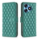 For Tecno Spark 10 4G Diamond Lattice Wallet Flip Leather Phone Case(Green) - 1