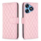 For Tecno Spark 10 4G Diamond Lattice Wallet Flip Leather Phone Case(Pink) - 1