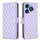 For Tecno Spark 10 4G Diamond Lattice Wallet Flip Leather Phone Case(Purple) - 1