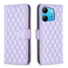 For Tecno Spark Go 2023/Pop 7 Pro Diamond Lattice Wallet Flip Leather Phone Case(Purple) - 1