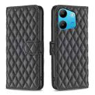 For Tecno Spark Go 2023/Pop 7 Pro Diamond Lattice Wallet Flip Leather Phone Case(Black) - 1