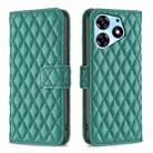 For Tecno Spark 10 Pro Diamond Lattice Wallet Flip Leather Phone Case(Green) - 1