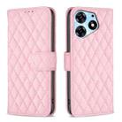 For Tecno Spark 10 Pro Diamond Lattice Wallet Flip Leather Phone Case(Pink) - 1