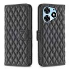 For Tecno Spark 10 Pro Diamond Lattice Wallet Flip Leather Phone Case(Black) - 1