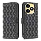 For Tecno Spark Go 2024 / 20C Diamond Lattice Wallet Flip Leather Phone Case(Black) - 1