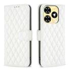 For Tecno Spark 20 Diamond Lattice Wallet Flip Leather Phone Case(White) - 1