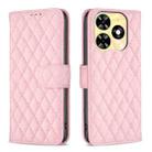 For Tecno Spark 20 Diamond Lattice Wallet Flip Leather Phone Case(Pink) - 1