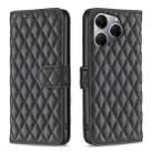 For Tecno Spark 20 Pro Diamond Lattice Wallet Flip Leather Phone Case(Black) - 1