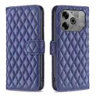 For Tecno Pova 6/6 Pro 5G Diamond Lattice Wallet Flip Leather Phone Case(Blue) - 1