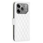For Tecno Pova 6/6 Pro 5G Diamond Lattice Wallet Flip Leather Phone Case(White) - 3