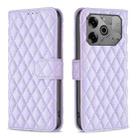 For Tecno Pova 6/6 Pro 5G Diamond Lattice Wallet Flip Leather Phone Case(Purple) - 1