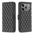 For Tecno Pova 6/6 Pro 5G Diamond Lattice Wallet Flip Leather Phone Case(Black) - 1