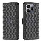 For Tecno Spark 20 Pro 5G Diamond Lattice Wallet Flip Leather Phone Case(Black) - 1