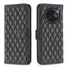 For Tecno Spark 30C Diamond Lattice Wallet Flip Leather Phone Case(Black) - 1