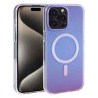 For iPhone 15 Pro Mutural MagSafe Magnetic Gradient Phone Case(Purple) - 1