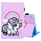 For Samsung Galaxy Tab A9+ Colored Drawing Leather Tablet Case(Rainbow Unicorn) - 1