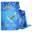 For Samsung Galaxy Tab A9 Colored Drawing Leather Tablet Case(Golden Butterfly) - 1