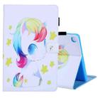 For Samsung Galaxy Tab A9 Colored Drawing Leather Tablet Case(Unicorn Baby) - 1