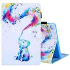 For Samsung Galaxy Tab A9 Colored Drawing Leather Tablet Case(Colorful Elephant) - 1