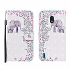 For Nokia 1.3 3D Painted Pattern Horizontal Flip Leather Case with Holder & Wallet & Card slot & Lanyard(Flower Elephant) - 1