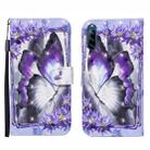 For Sony Xperia L4 3D Painted Pattern Horizontal Flip Leather Case with Holder & Wallet & Card slot & Lanyard(Purple Flower Butterfly) - 1
