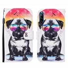 For Sony Xperia L4 3D Painted Pattern Horizontal Flip Leather Case with Holder & Wallet & Card slot & Lanyard(Glasses Dog) - 1