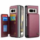 For Google Pixel Fold CaseMe C22 PC+TPU Business Style RFID Anti-theft Leather Phone Case(Wine Red) - 1