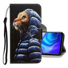 For Samsung Galaxy A21s 3D Colored Drawing Horizontal Flip PU Leather Case with Holder & Card Slots & Wallet(Down Jacket Cat) - 1