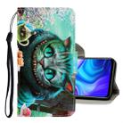 For Huawei Y5p 3D Colored Drawing Horizontal Flip PU Leather Case with Holder & Card Slots & Wallet(Green Eyes) - 1