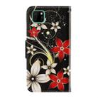 For Huawei Y5p 3D Colored Drawing Horizontal Flip PU Leather Case with Holder & Card Slots & Wallet(Red Flower) - 3