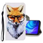 For Huawei Y6p 3D Colored Drawing Horizontal Flip PU Leather Case with Holder & Card Slots & Wallet(Fox) - 1