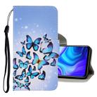 For Huawei Y6p 3D Colored Drawing Horizontal Flip PU Leather Case with Holder & Card Slots & Wallet(Multiple Butterflies) - 1