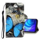 For Xiaomi Redmi 9 3D Colored Drawing Horizontal Flip PU Leather Case with Holder & Card Slots & Wallet(A Butterfly) - 1