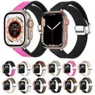 For Apple Watch 38mm Magnetic Folding Leather Silicone Watch Band(Napa Black) - 3