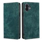 For Nothing Phone 2 RFID Anti-theft Brush Magnetic Leather Phone Case(Green) - 1