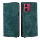 For Motorola Moto G84 5G RFID Anti-theft Brush Magnetic Leather Phone Case(Green) - 1