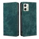 For Motorola Moto G54 5G EU Edition RFID Anti-theft Brush Magnetic Leather Phone Case(Green) - 1