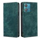 For Motorola Edge 40 Neo 5G RFID Anti-theft Brush Magnetic Leather Phone Case(Green) - 1