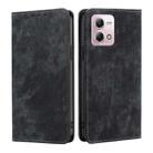 For Motorola Moto G Stylus 4G 2023 RFID Anti-theft Brush Magnetic Leather Phone Case(Black) - 1