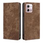 For Motorola Moto G Stylus 4G 2023 RFID Anti-theft Brush Magnetic Leather Phone Case(Brown) - 1
