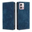 For Motorola Moto G Stylus 4G 2023 RFID Anti-theft Brush Magnetic Leather Phone Case(Blue) - 1