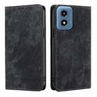 For Motorola Moto G Play 4G 2024 RFID Anti-theft Brush Magnetic Leather Phone Case(Black) - 1