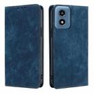 For Motorola Moto G Play 4G 2024 RFID Anti-theft Brush Magnetic Leather Phone Case(Blue) - 1