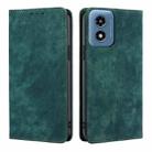 For Motorola Moto G Play 4G 2024 RFID Anti-theft Brush Magnetic Leather Phone Case(Green) - 1