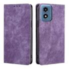 For Motorola Moto G Play 4G 2024 RFID Anti-theft Brush Magnetic Leather Phone Case(Purple) - 1